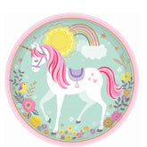 صحون عيد ميلاد يونيكورن ورقية 9 انش 8 قطع